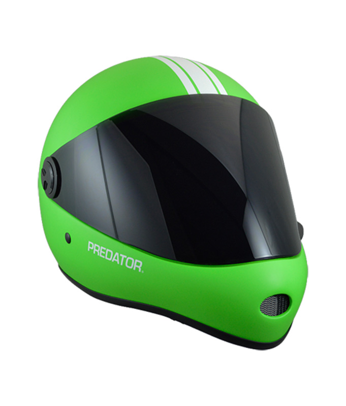 Predator - DH6 Fullface Helmet - Fluro Lime - Flatspot Longboard Shop