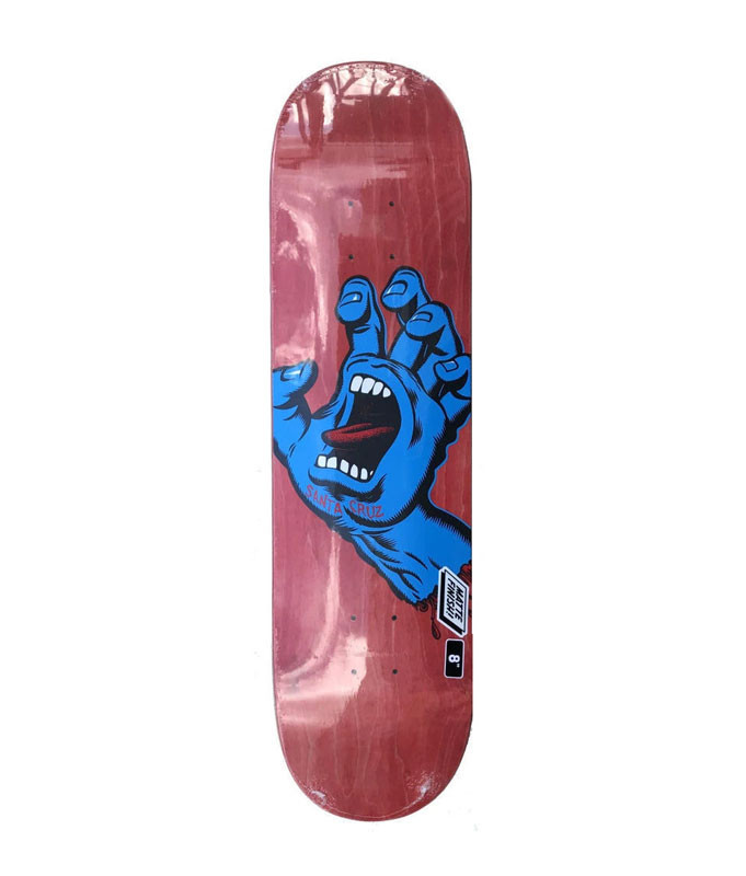 Santa Cruz - Screaming Hand Red - 8.0in x 31.6in - Flatspot Longboard Shop