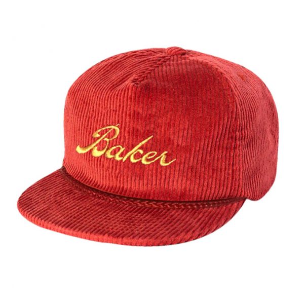 Baker Golden Red Corduroy Snapback Hat